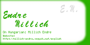 endre millich business card